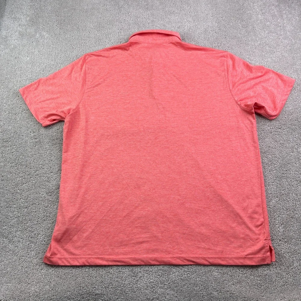 Greg Norman‎ Polo Shirt Mens 2XL Pink Heathered PlayDry Performance Golf Shark